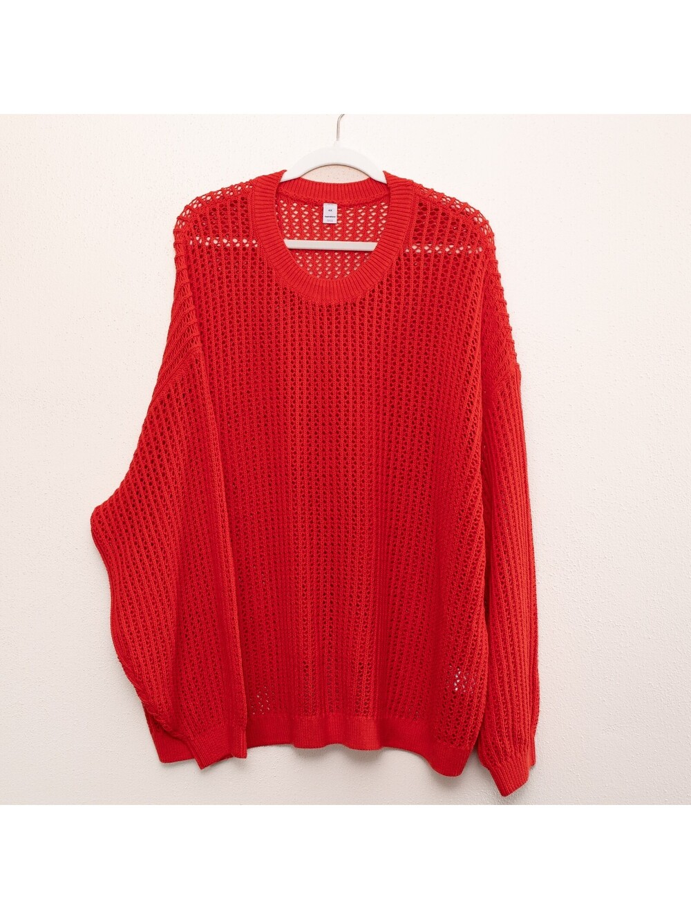 Old Navy Open Knit Crochet Sweater Red Cottagecore Plus Size 4X Boho Womens